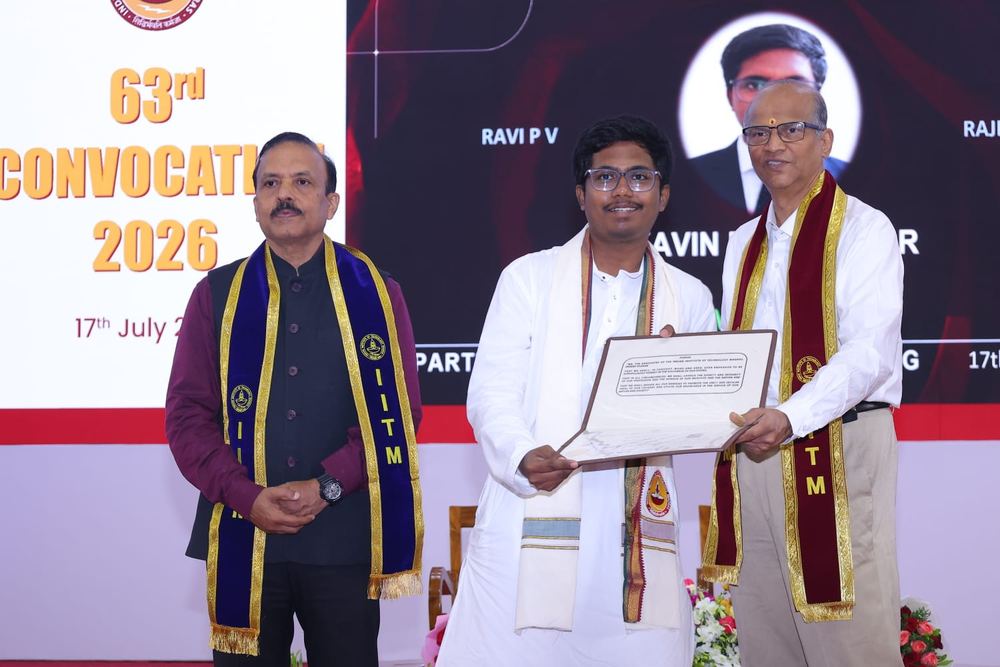 Sri Sai Olympiads alumnus at IIT Madras convocation